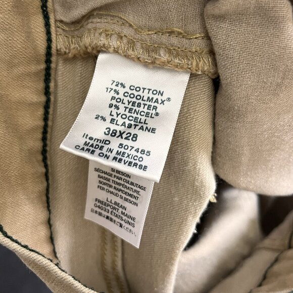 L.L. Bean Men's Size 38 X 28 BeanFlex Standard Fit Tan Khaki Jeans - Picture 6 of 8